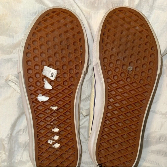 Vans Shoes Cream Suede Canvas Low Top Skate Skateboarding Sneakers Womens 6.5 M5 - Picture 3 of 5